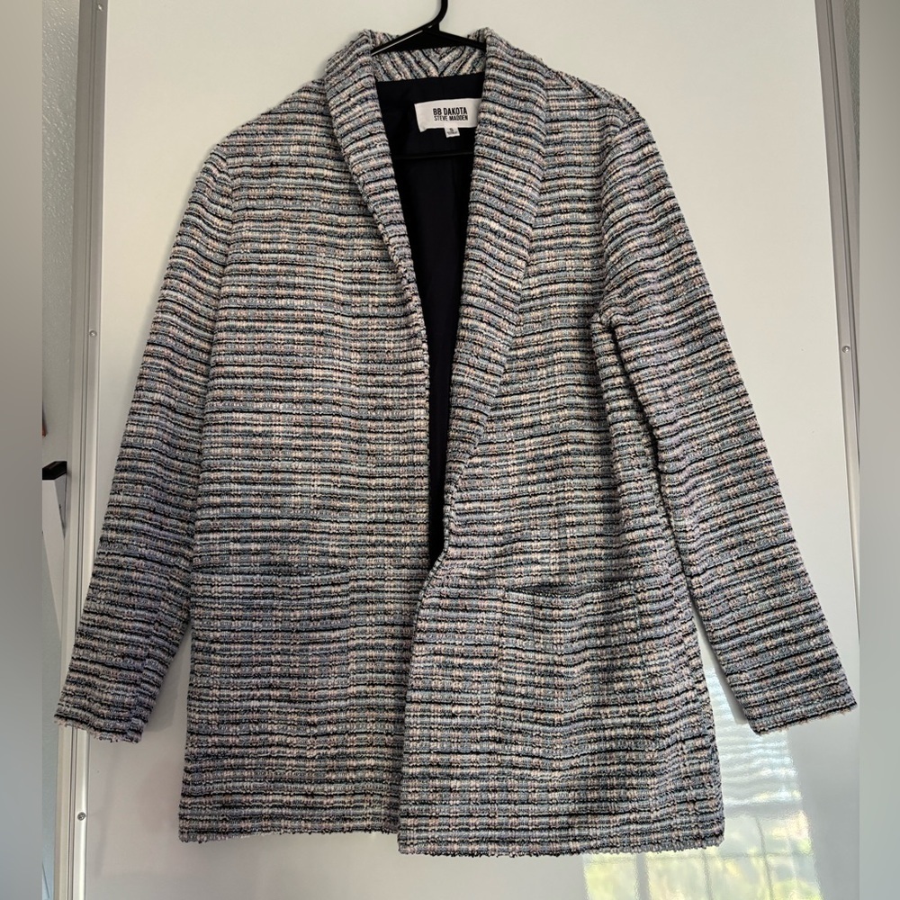 BB Dakota Steve Madden Gray Blazer with Textured Knit